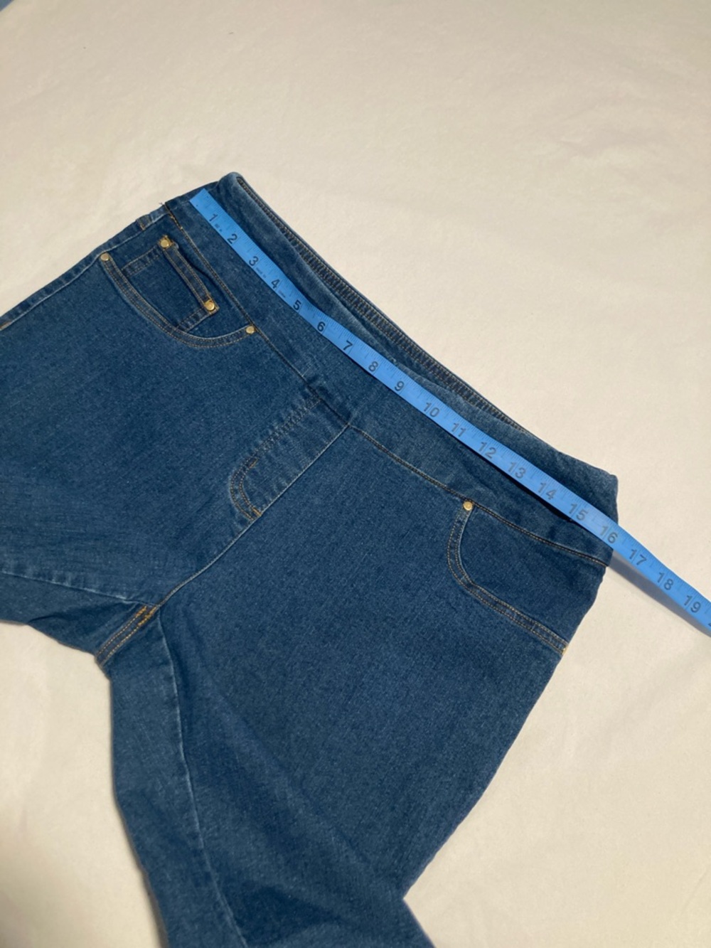 Ruby Rd. Dark Blue Cropped Stretch Denim Jeans (Item No. R23) - Picture 8 of 10